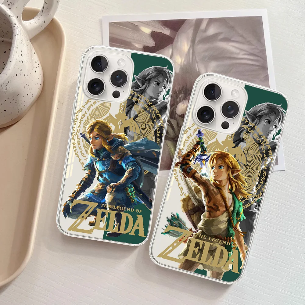 Phone Case For Samsung S24 23 22 21 ULTRA PLUS A55 35 25 15 04 5G Transparent Shell Game T-The L-Legend of Zelda