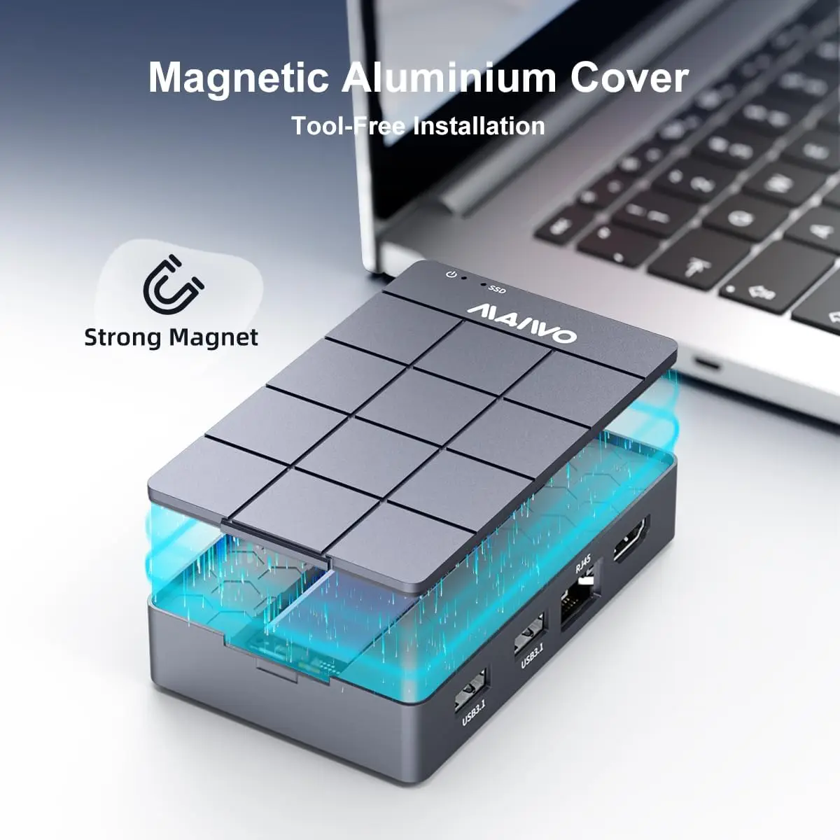 Maiwo 11-em-1 m.2 nvme sata ssd caso 10gbps USB-C docking station hdmi pd 100w 1000mbps ethernet sd/tf leitor de cartão usb c hub