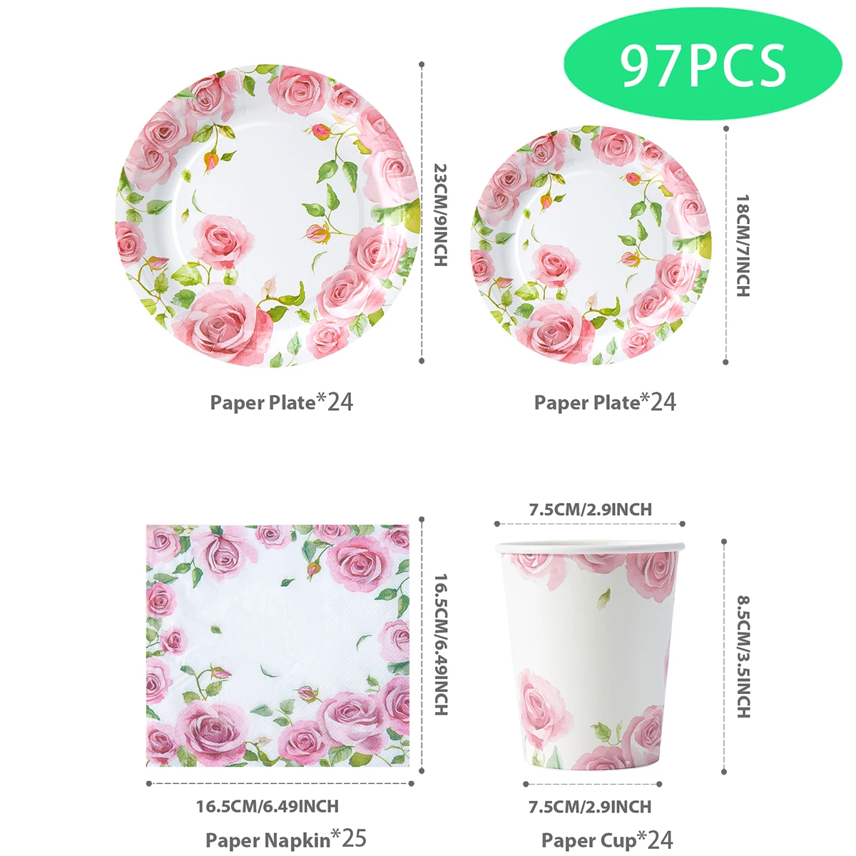Floral Paper Plates Watercolor - Tea & Coffee Quận 1 评论和价格