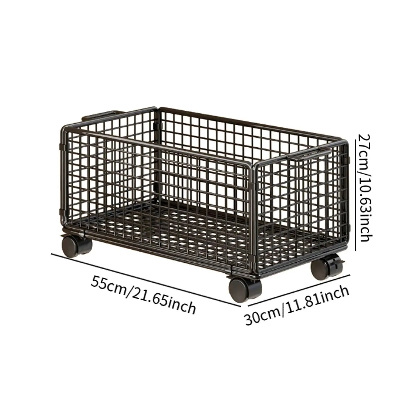 Under Desk Storage Cart Mesh Rolling File Organizer Book Storage Box Stackable for School Office Home