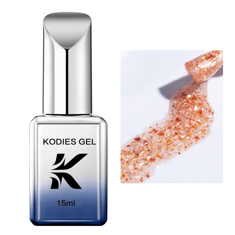 KODIES GEL Mineral Glitter Rubber Base Gel Nail Polish Sequins Semi Permanent Soak Off UV Manicure Base Gel Top Coat Nails Art