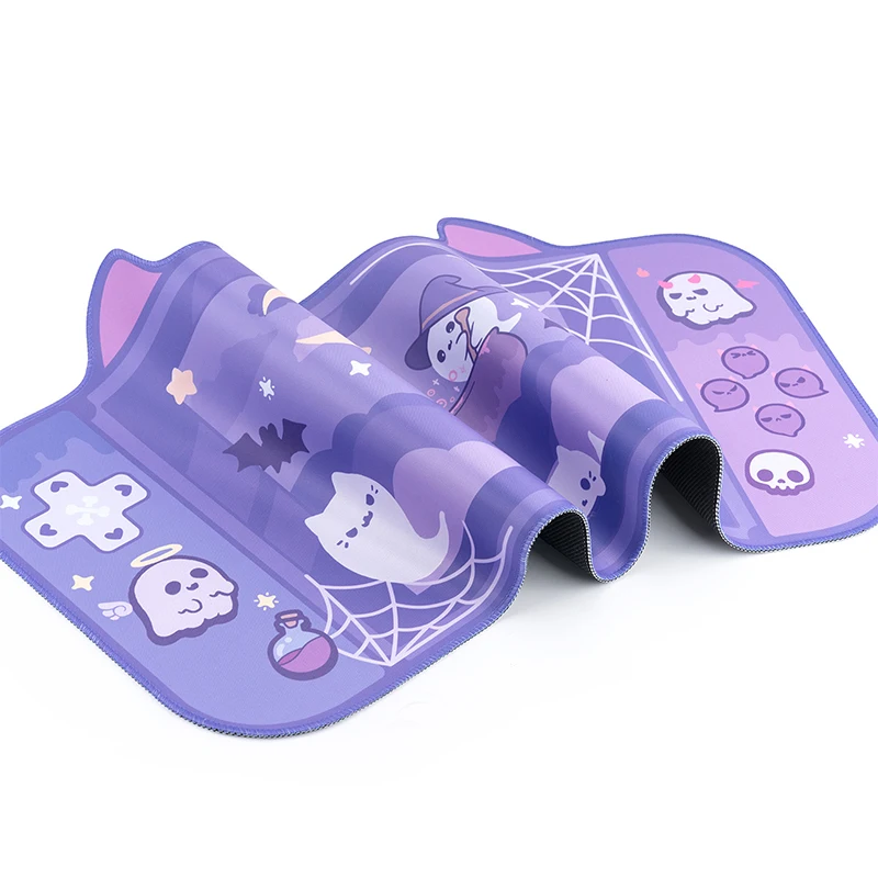 Cute Funny Ghost Big Mouse Pad Computer Keyboard Desk Mat Extra Large Gamer mousepad Purple Kawaii Laptop PC Gaming Accessories