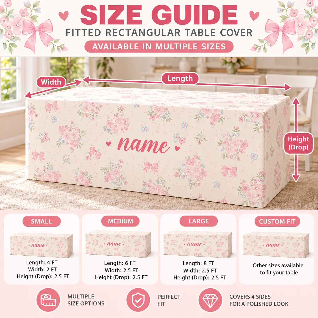Custom Table Cover Personalized Logo Print Peach Skin Fabric Conference Table Cover for Office Meetings Trade Show Event Decor