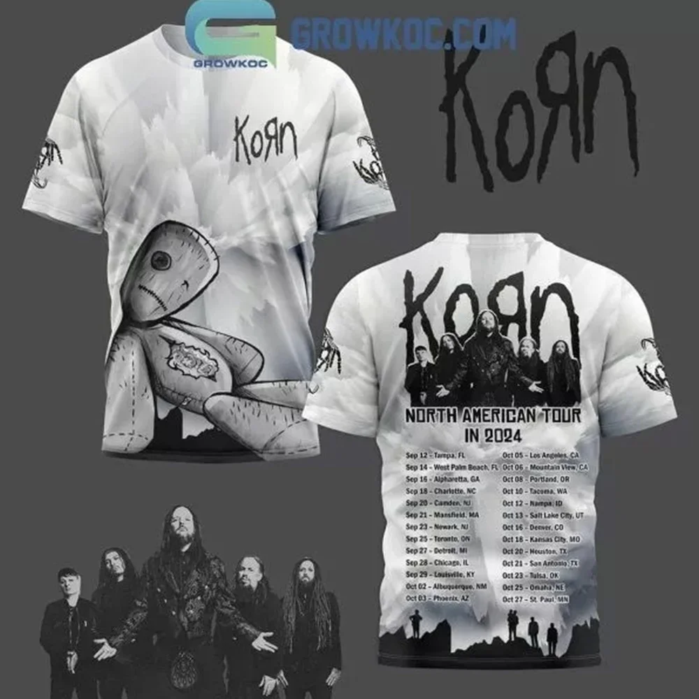 Korn Band Music Shirt 3d T-Shirt Mens Women Popular Classic Nu Metal Summer Hip Hop Kids Boys Short Sleeve Top Oversized Tees