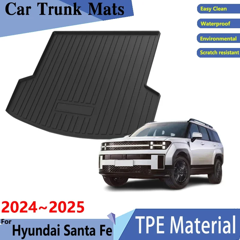 For Hyundai Santa Fe MX5 2024 Accessories 2025 Auto TPE Material Dirt-resistant Water Proof Back Mats Trunk Mat Auto Accessories