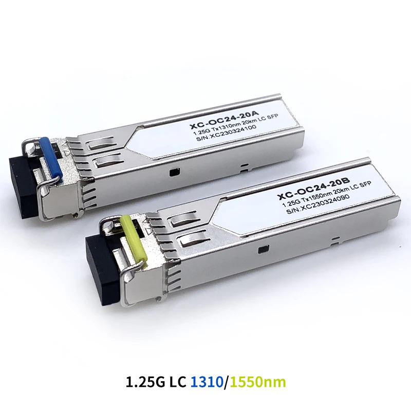 FTTH LC 3/10/20km SFP Fiber Module Ethernet Port RJ45 Module 1000BASE-T Switch Compatible with Mikrotik/Cisco Gigabit Ethernet