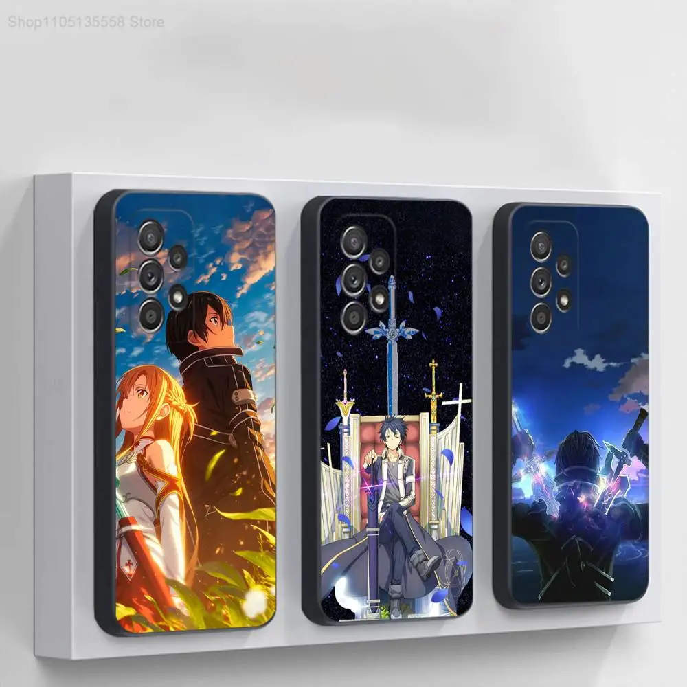 

Sword Art Online SAO Kirigaya Phone Case For Samsung S 25,24,23,22,30,21,10,9,Ultra,Plus,Lite,FE,4,5G Black Soft Case