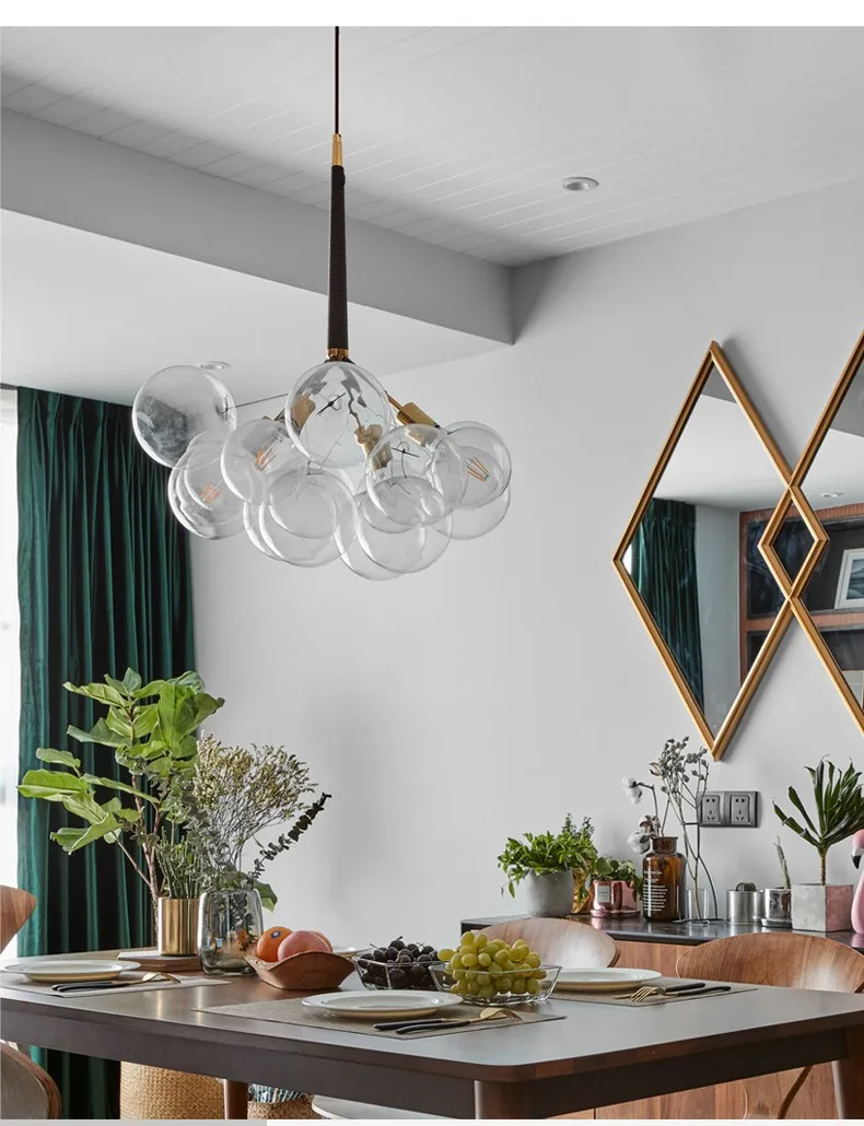Nordic Glass Globe LED E27 Pendant Lights