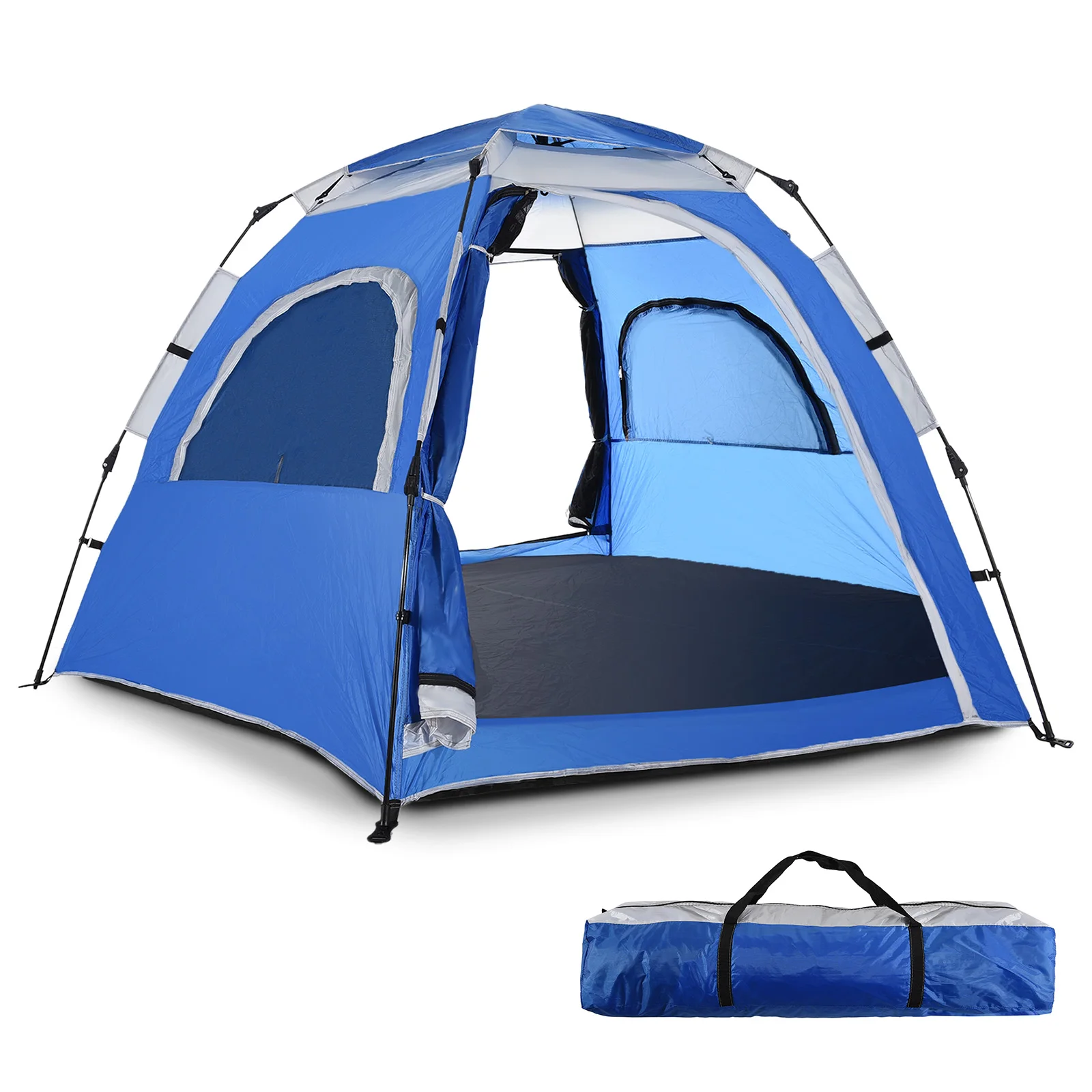 

Sports Tent Pop Up Shelter 4-5 Person Camping Tent Automatic Double-Layer Quick-Open Tent Breathable and Rainproof for Outdoor