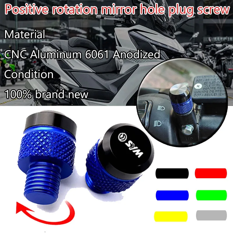 For SYM CRUISYM GTS 300 300i JOYMAX 300 jet x 125 ADX 125 300 adxtg 400 CNC Motorcycle Rearview Mirror Hole Plug Cover Screw