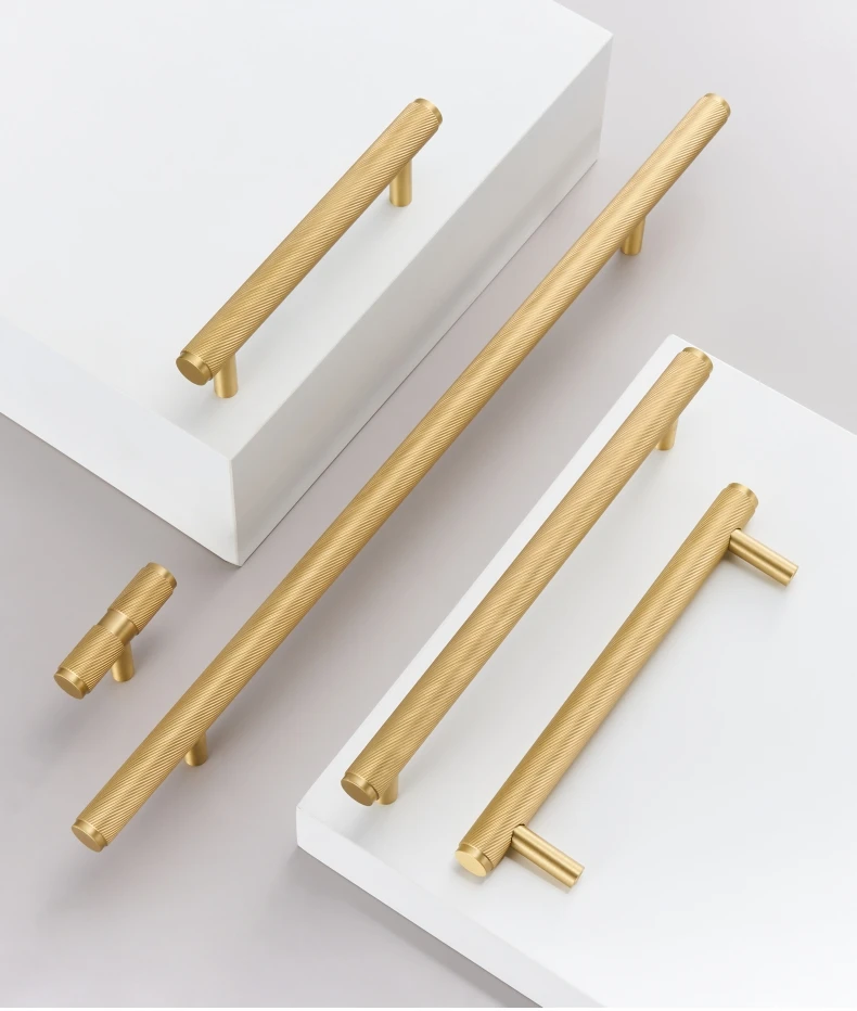Dooroom Messing Möbelgriffe mit Wirbelstreifen, T-Griffe, lange Zuggriffe für Schränke, Kleiderschränke, Kommoden und Schuhschränke, Großhandel verfügbar – Detail 19