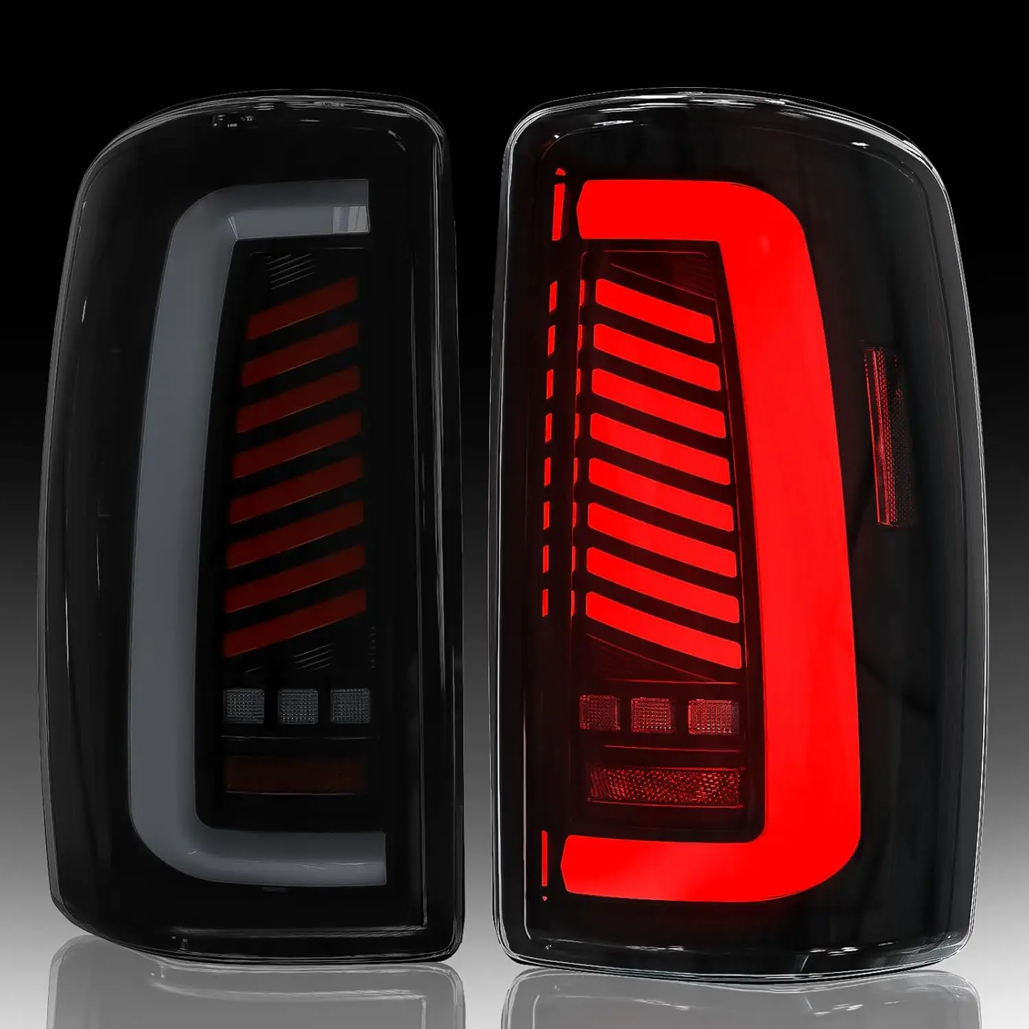 Sequential LED Tail Lights for 2000-2006 Chevy Suburban Tahoe Startup Animated Taillight Assembly for 2000-2006 GMC Yukon Dynamic Turn Signal Lights Brake Reverse Light