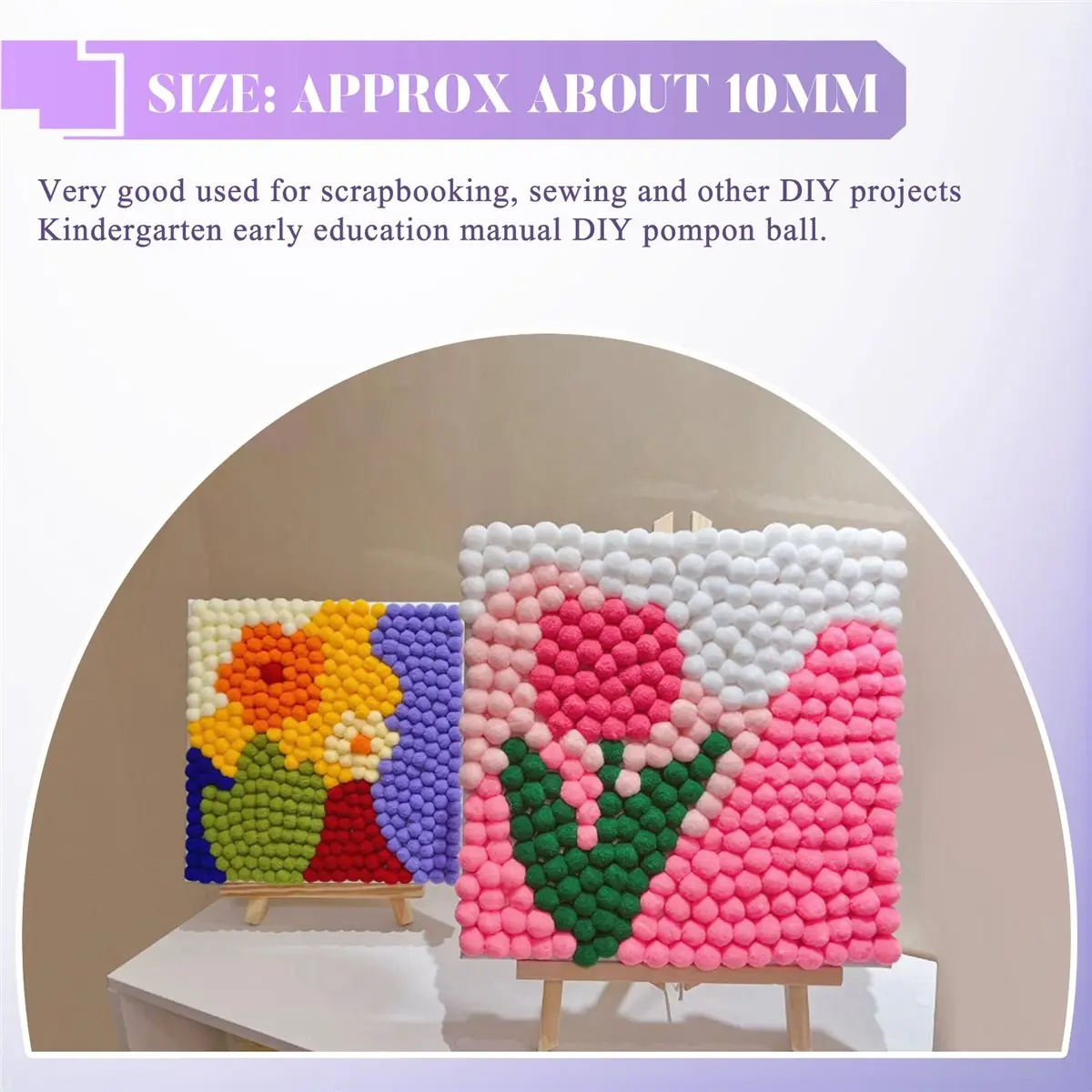 Final~~1000 Pcs 10mm Mixed Color Soft Pom Poms Pompoms for kids Crafts