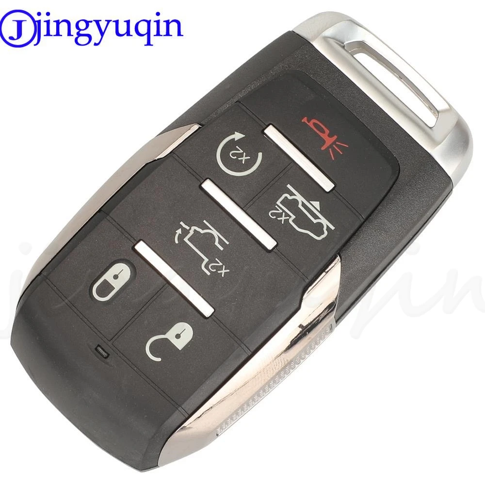 jingyuqin 10pcs/lot OHT-4882056 3/4/5/6 Buttons Smart Prox Remote Car Key Shell Case For Ram 1500 Pickup 2019 2020 2021