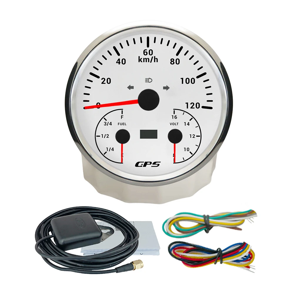 

ELING 110mm 3in1 Gauge 120km/h 200MPH GPS Speedometer for Auto Car Boat with Fuel Level Voltmeter 7 Colors Backlight 12V 24V