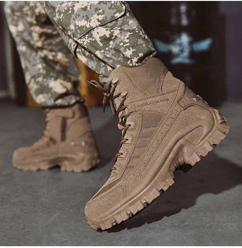 Vattentäta utomhusstövlar med punkteringsskydd för män Stridsstövlar Arméstövlar Waterproof and puncture-proof military boot for