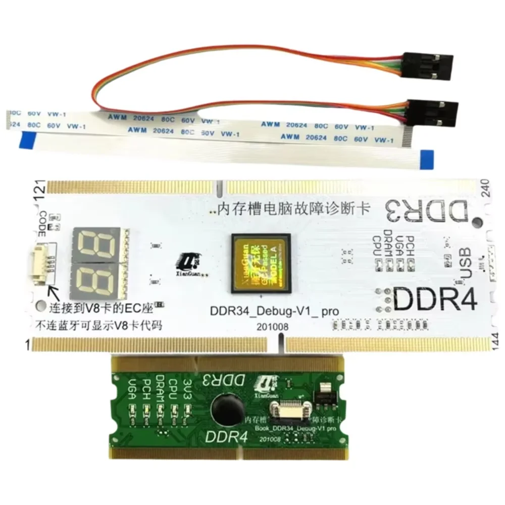 New Laptop Desktop Motherboard Memory Slot DDR3 DDR4 Diagnostic Analyzer Test Card Notebook with LED Repair Tester Card