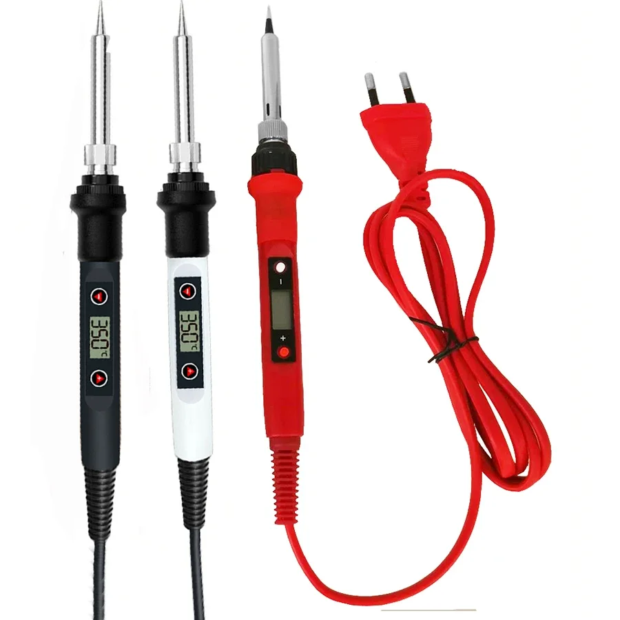 Digital Electric Soldering Iron 60/80W - Temperature Adjustable with Iron Tips, Stand, Tin Wire