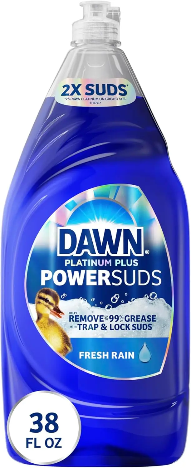 Powerful Liquid Dish Soap, 38 oz Bottle - Fast-Cutting Grease, Long-Lasting Suds for Easy Cleaning
