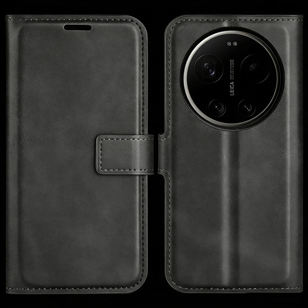

Premium Calf Leather Flip Case For Xiaomi 17 Ultra Pro Max 15T 14T 13T 12s 12 Pro 11 Note 10 Lite Phone Case Cover Coque Funda