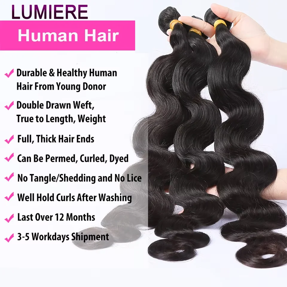 18A Virgin Raw Body Wave Bundles With Closure Frontal HD Transparent Lace Closure And Bundles Brazilian Hair Weave Extensions image 8