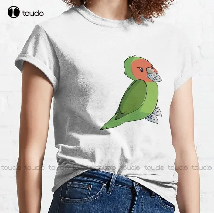 Naughty Peach Faced Lovebird Stealing Gaming Keys From Keyboard Classic T-Shirt Womens Casual Shirts Digital Printing Tee Shirts