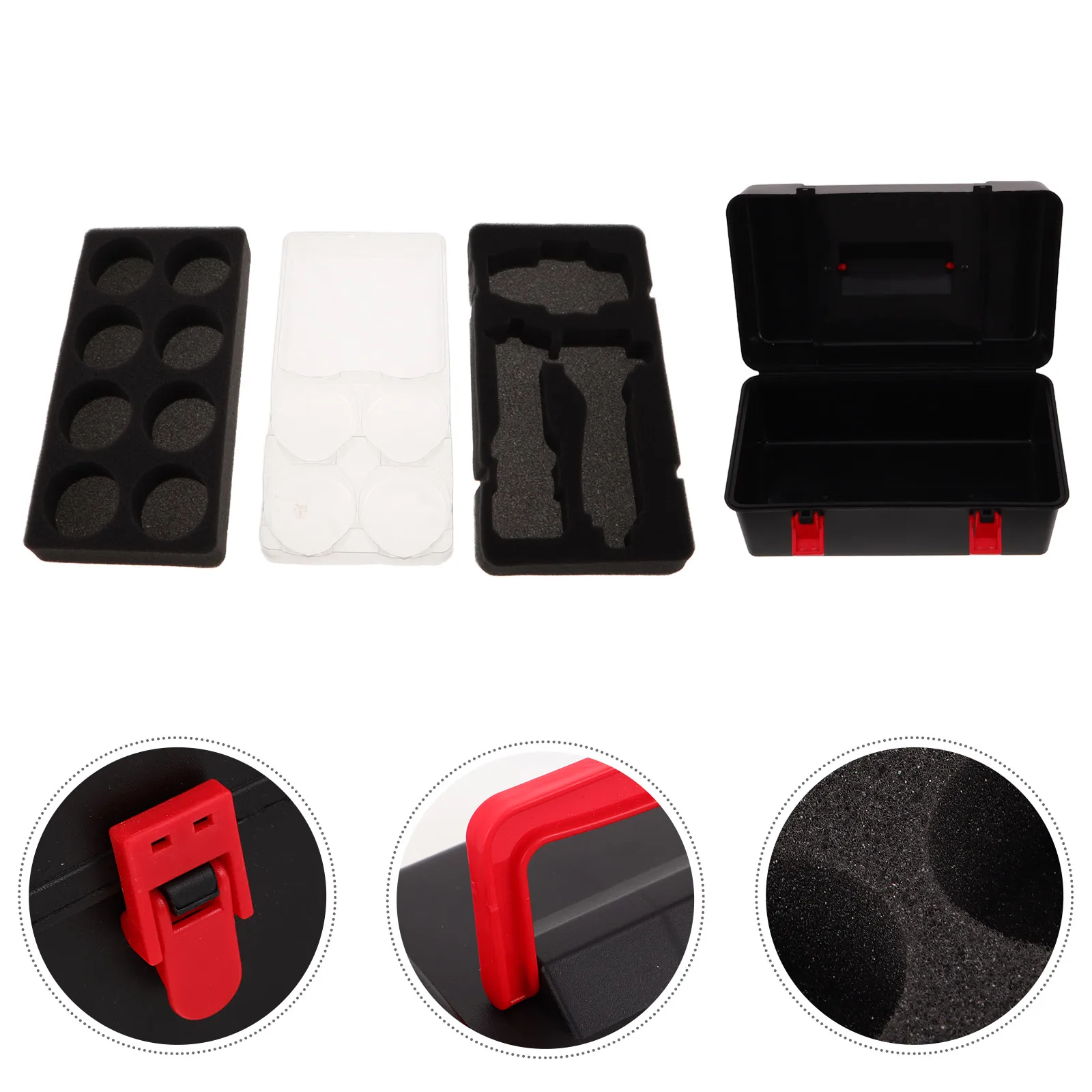 

Черный пластиковый ящик для хранения, портативный детский органайзер, чехол для хранения детей, дорожный контейнер для переноски