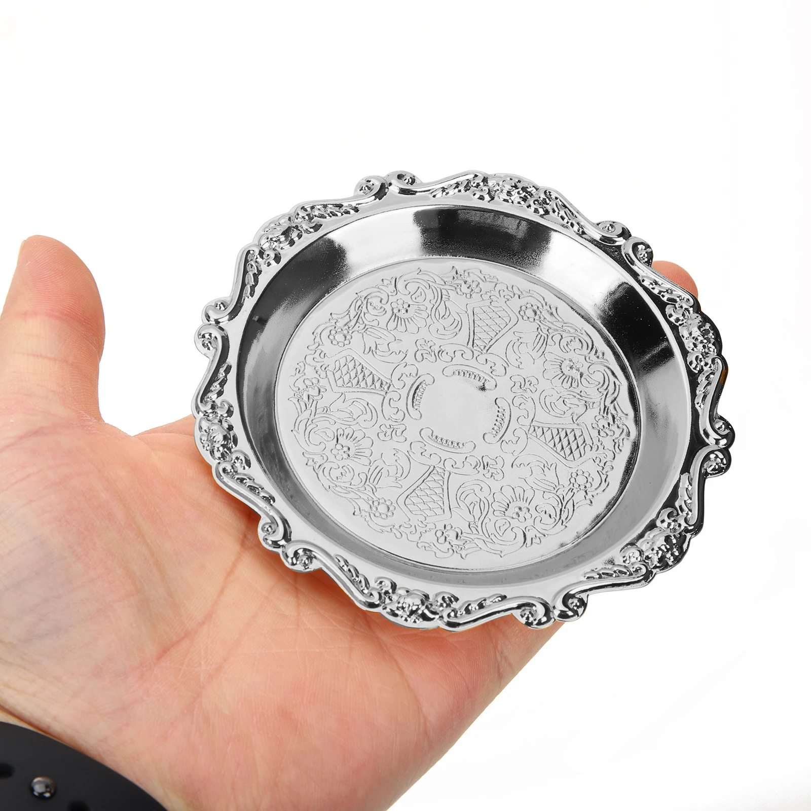 

6 Pcs Mini Snack Disc Fruit Platter Vintage Style Metal Tray for Serving Food Decorative Cake Pan Party Dry Fruit Dish