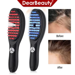 Electric Massage Comb Blue Red Light Therapy Scalp Vibration Massage Comb Anti Hair Loss Negative Ion Spray Hair Growth Massager