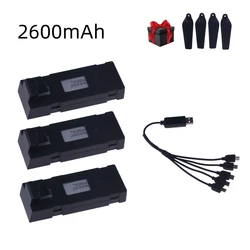 Batterie de importateur RC avec chargeur, batterie UAV stable, E88, E88PRO, E88MAX, EfruitE99, E99PRO, ERAN P5PRO, K3, l's, 3.7V, 2600mAh