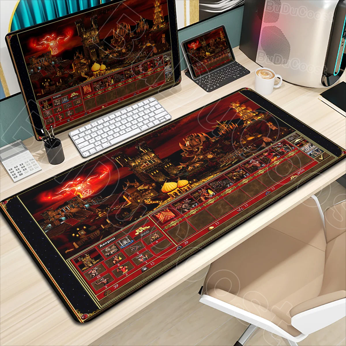 

Anime Heroes of Might and Magic 3 Map Laptop Accessories Mouse Pad Gaming Laptops Keyboard Mat Desk Protector Deskmat Gamer Mats