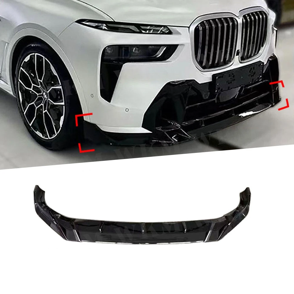 

ABS Carbon Look Front Lip Spoiler Apron Head Bumper Guard Board Splitter Blade Plate For BMW X7 G07 LCI Sport 2023+