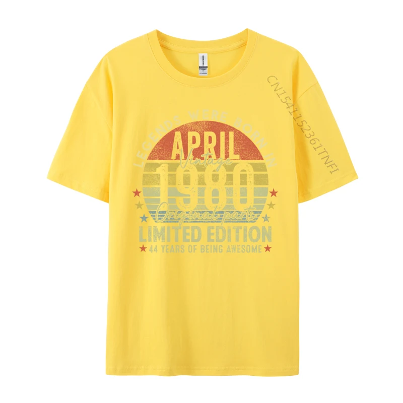 Legend Since April 1980 Vintage 44th Birthday Made In 1980 Ramen And Singing Tshirts Printed Coupons Men Tops Shirt Printed Tops