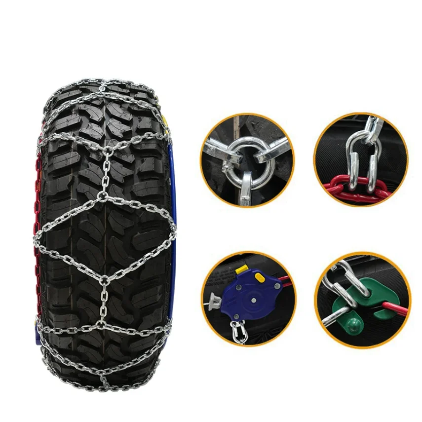 Off-Road Vehicle Series Automatic Tire Chains Alloy Steel Anti-Skid Ice Snow Wear Resistant Chain Set