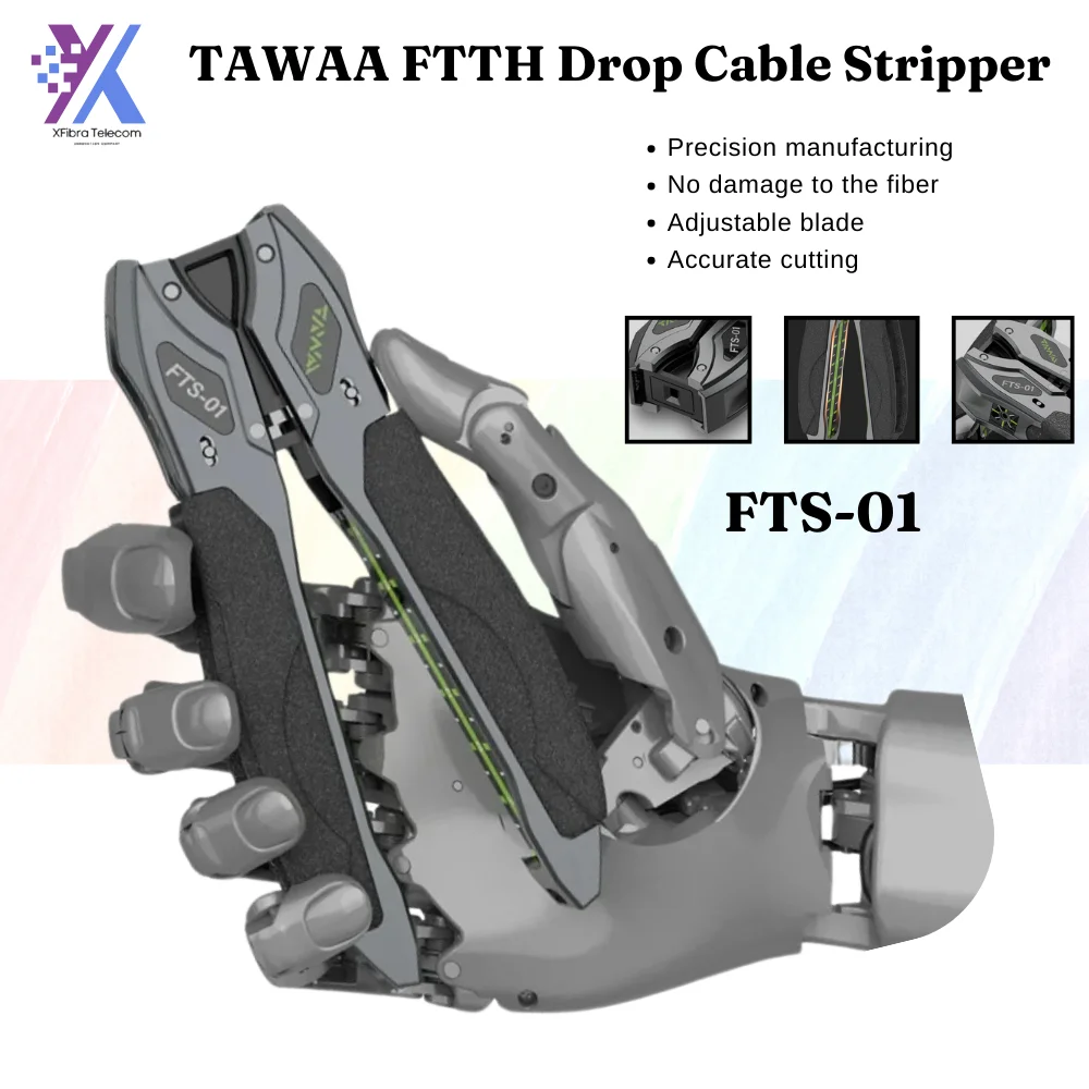 

FTS-01 Drop Cable Stripper, Fiber Optic Cable Wire Stripper TAWAA Outdoor Drop Cable Tools,1 or 2 Cores 3.1x2mm Drop Fiber