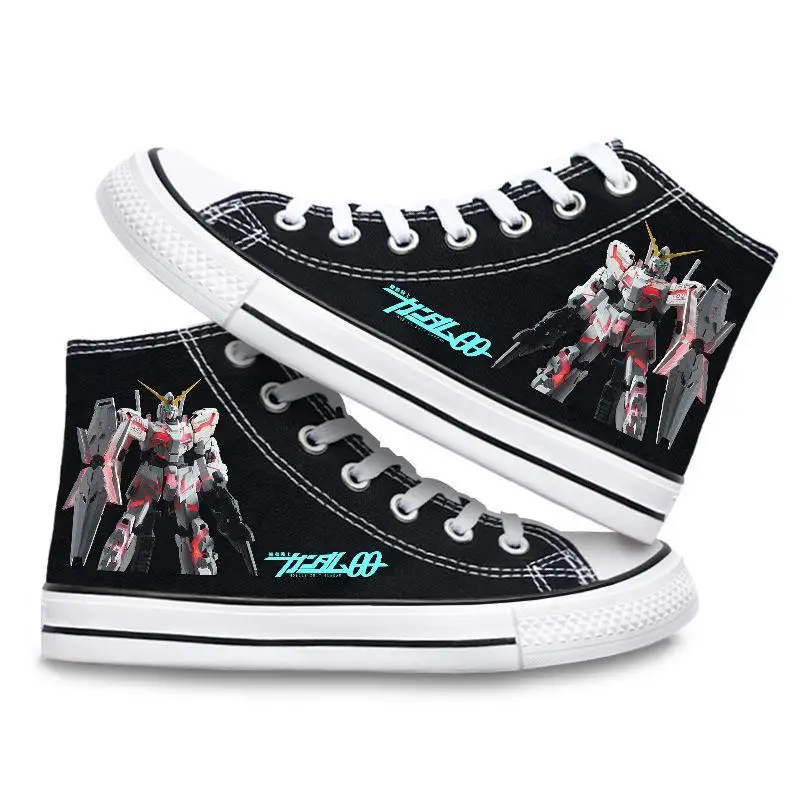 Gundam Anime High-Top Canvas Shoes Children Summer Printed Sneakers for New Men Women Comfortable Casual Anti-Skid Shoes Gifts