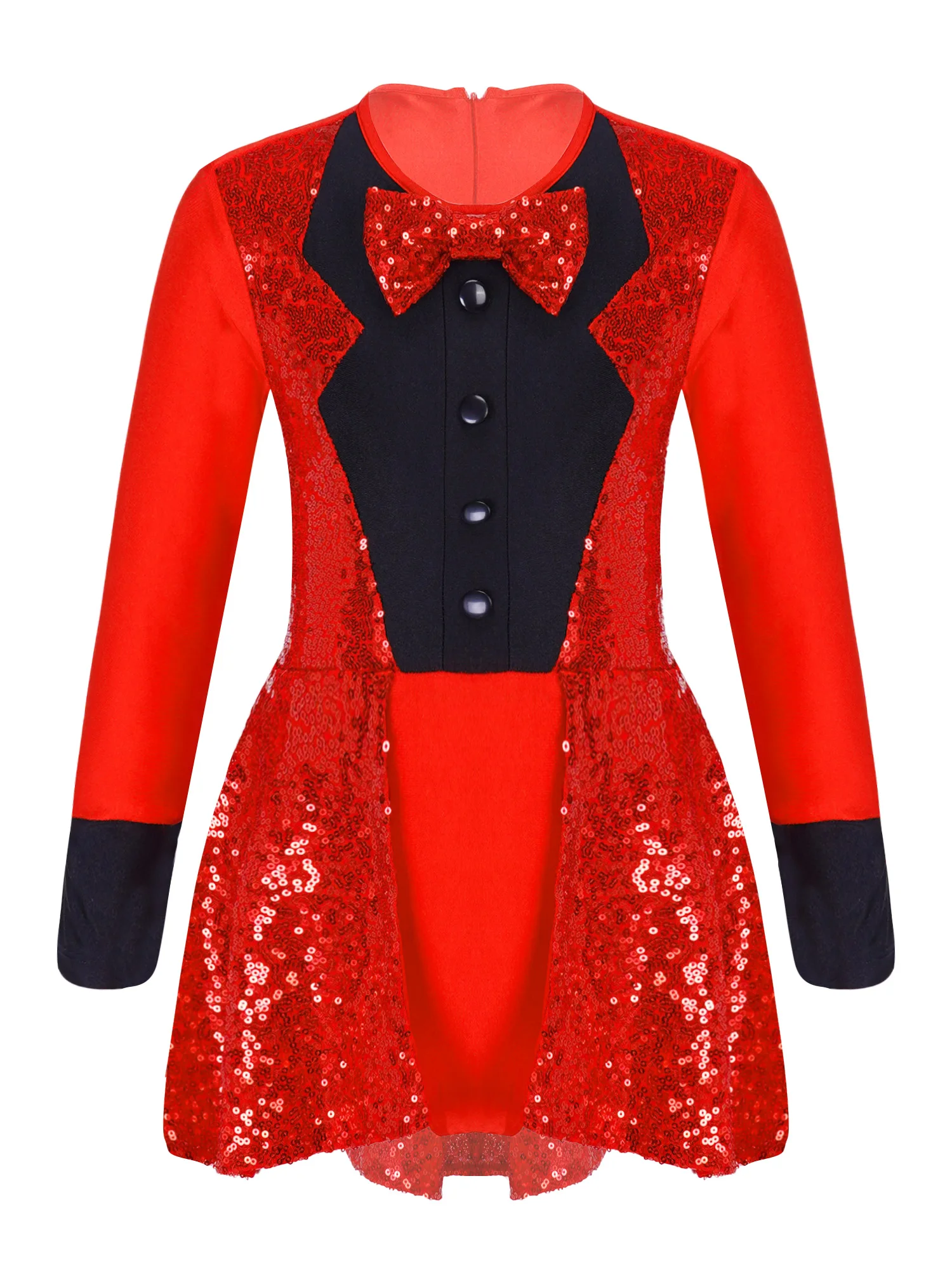 Costume LYus Ringmaster pour filles, justaucorps de danse jazz moderne, manches longues, paillettes brillantes, vêtements de danse pour enfants