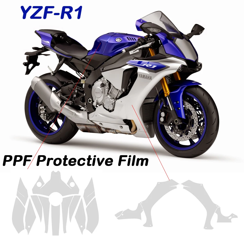 R1 PPF Protective Film Motorcycle Invisible Car Cover For Yamaha YZF-R1 2020-2024 Anti-scratch Transparent TPU Protective Film