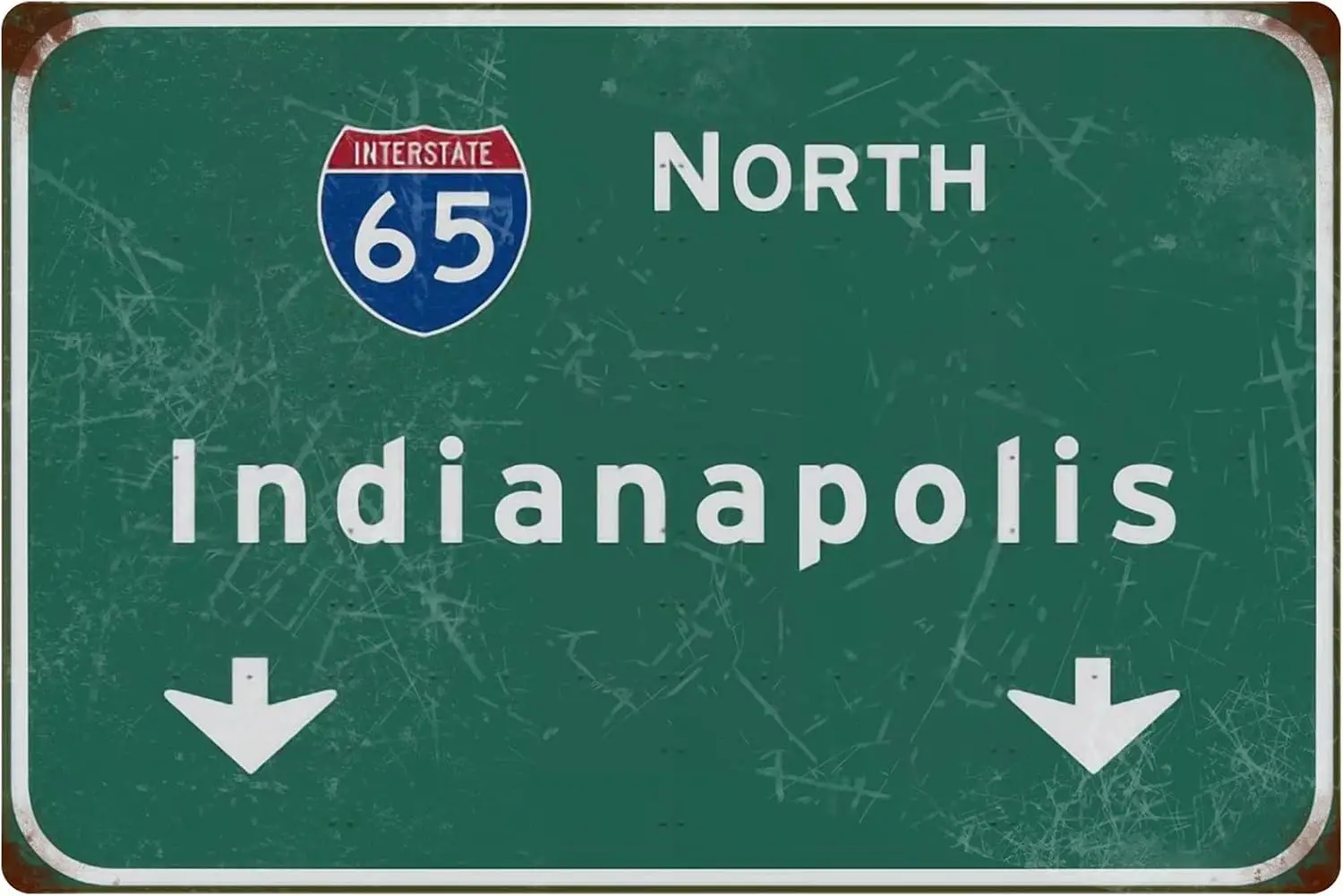 Tin Sign Vintage North Indianapolis Intercontinental 65 Directional Signage Sign Bar Club Restaurant Wall Decoration 16x12 Inche