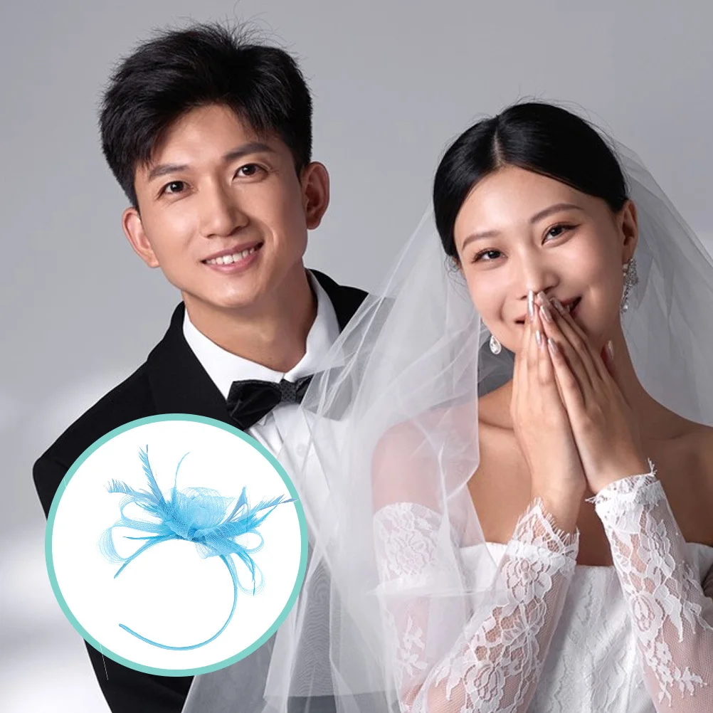 قبعة نسائية فاسيناتور مع حجاب بلوم صناعي غطاء رأس فاخر لحفلات الزفاف وعروض الأزياء والحديقة والمناسبات