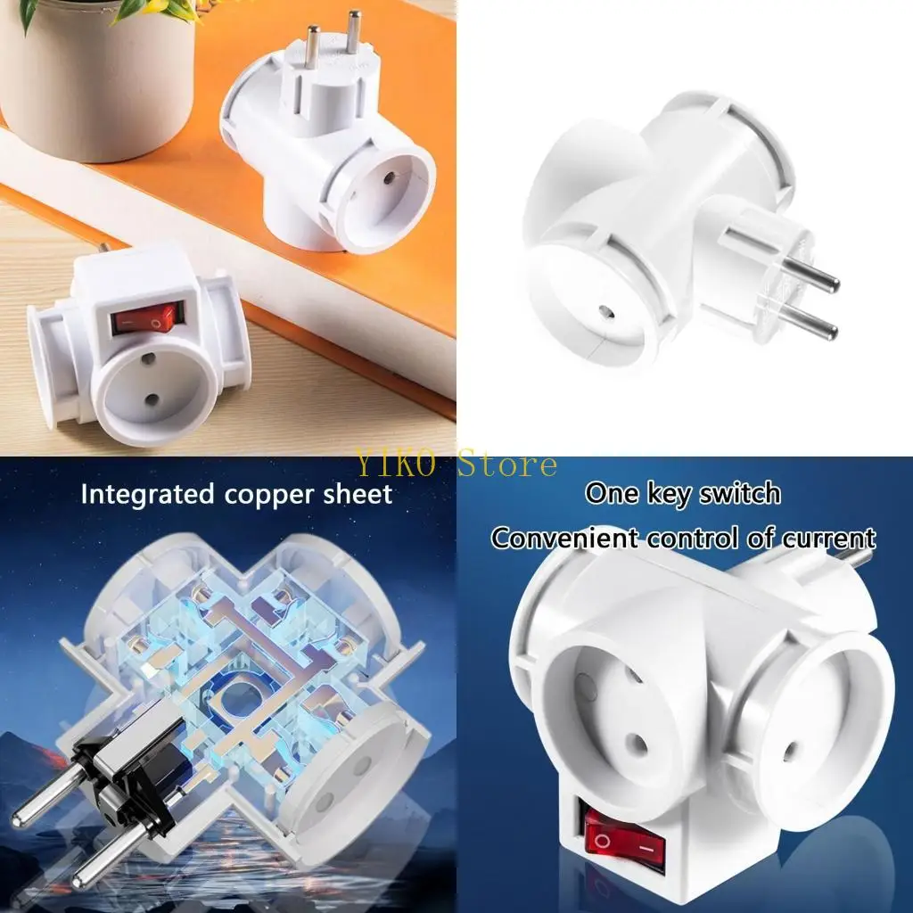 K32C Compactly EU Power Converters With Triple Socket Extension For Home Appliances