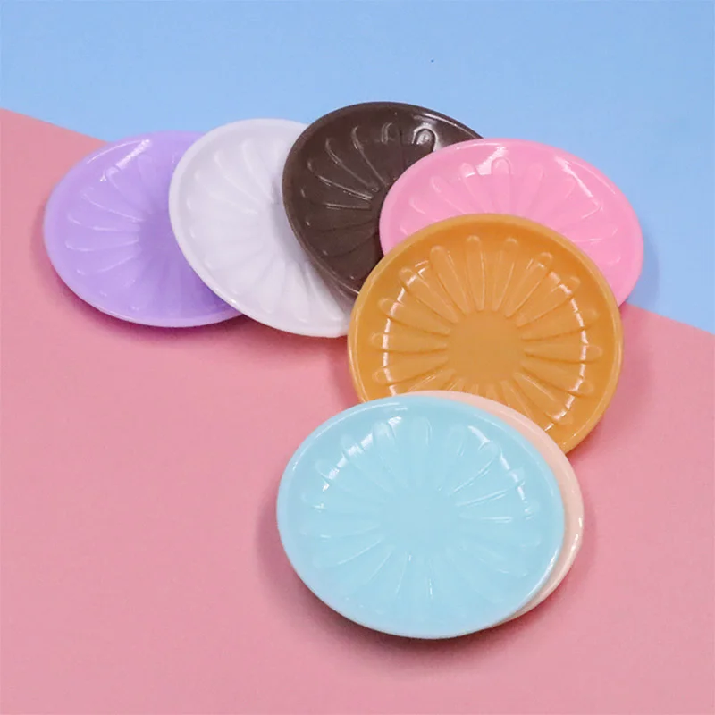 10Pcs Dollhouse Miniature Tableware Circular Plate Dish Model Dolls House Kitchen Accessories Life Scene Decor Toy