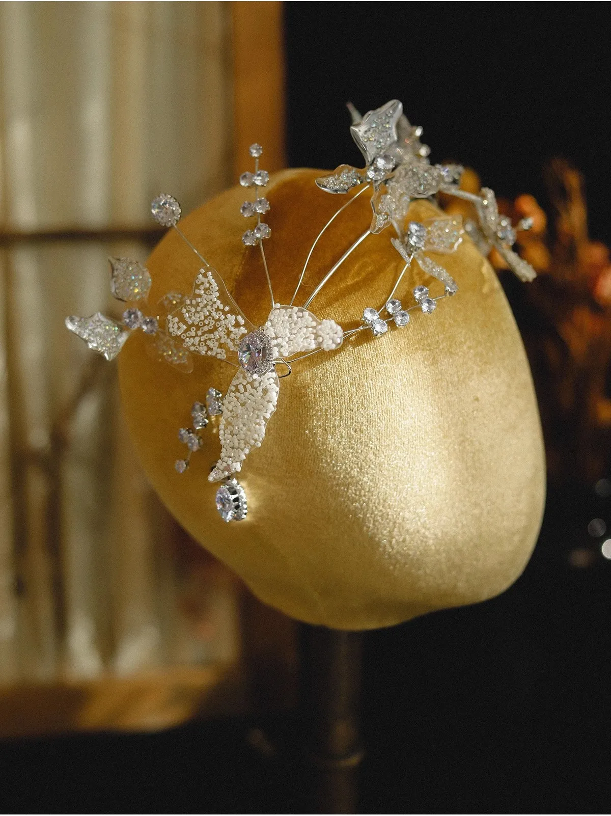 CC Fasce per capelli per donna Accessori da sposa Copricapo da sposa Fidanzamento Hairwear Forma di farfalla Diademi Gioielli brillanti AN516