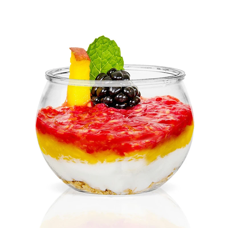 

Одноразовая круглая чашка для десерта, вечерние йогурт, запеченный шарик для мороженого, мусс, шарик для мороженого, пластиковая чашка для десерта