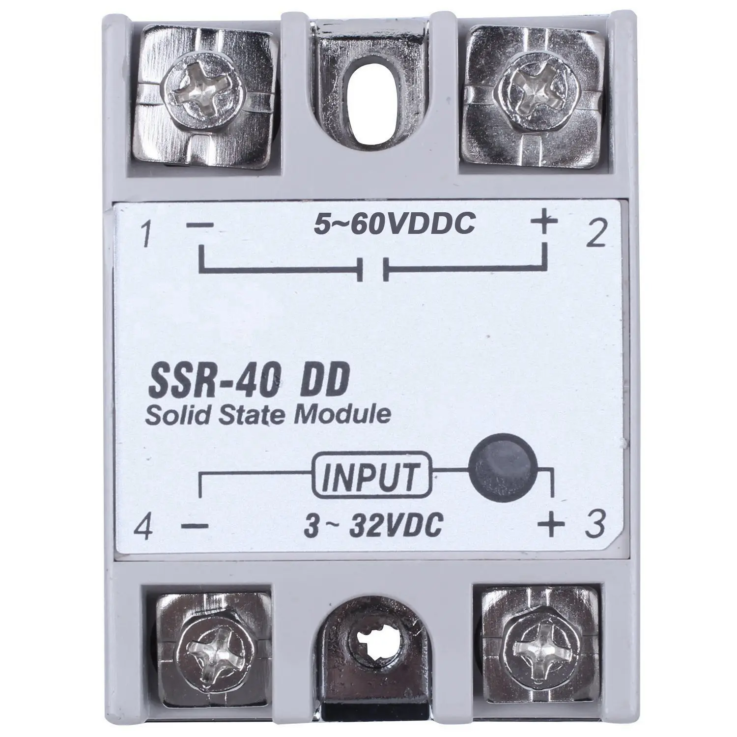 Single Phase Solid State Relay DC-DC SSR-40DD 40A DC3-32V DC5-60V White+Silver HOT