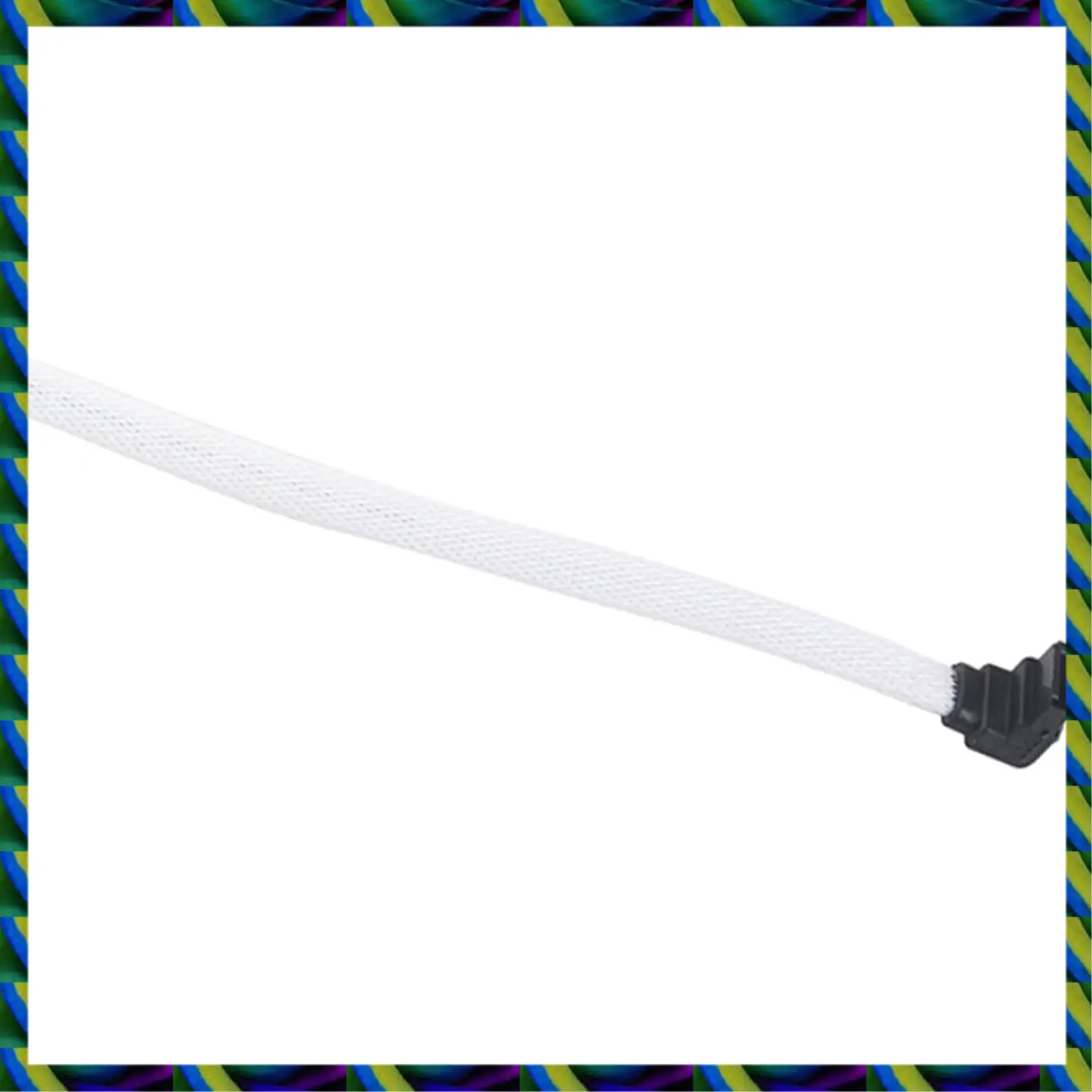 كابل بيانات يومي 2X 50 سم SATA 3.0 III SATA3 7Pin بزاوية قائمة 6 جيجابايت/ثانية كابلات SSD سلك بيانات القرص الصلب بأكمام من النايلون (أبيض)