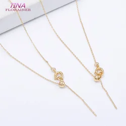 2PCS 14K 금도금 체인 쥬얼리 만들기 핀 타입 유니버설 체인 diy 펜던트 체인 포지셔닝 비드 패스 조정