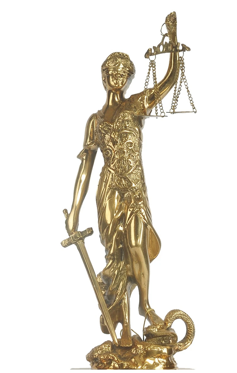 European Imported All-copper Handmade Table Clock Statue of the God of Justice