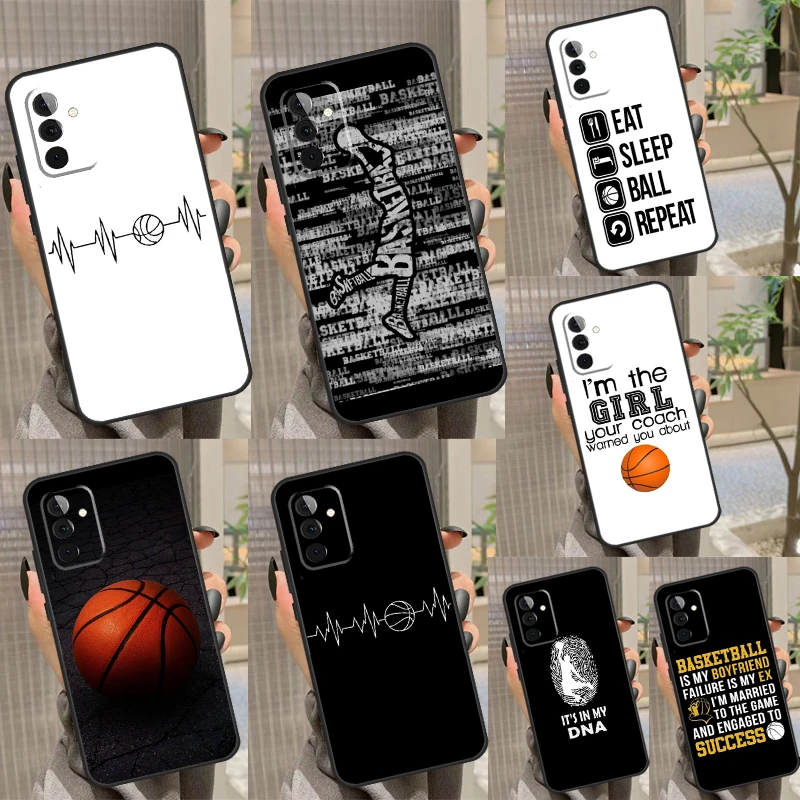 Basketball Heart Beat Case For Samsung Galaxy A54 A34 A24 A14 A12 A22 A32 A52 A51 A71 A13 A23 A33 A53 A73 Cover