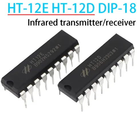 5PCS HT-12E HT-12D DIP-18 infrared transmitter/receiver HT12E HT12D  DIP18